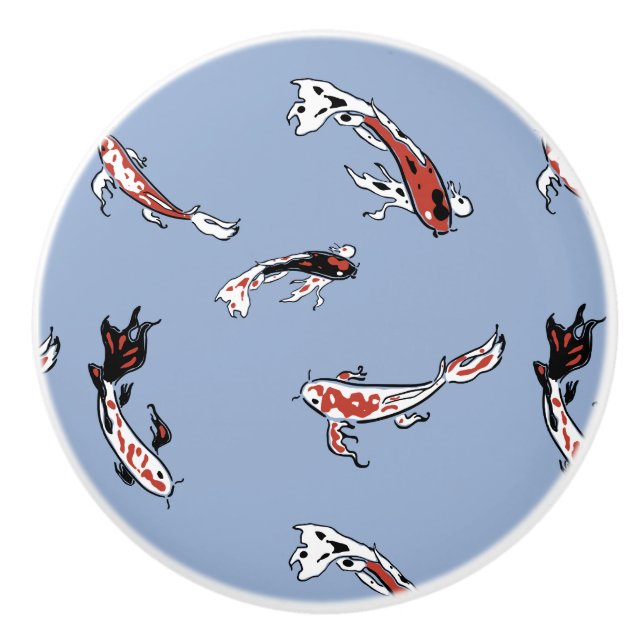 Koi Carp Fish Muster Keramikknauf (Vorderseite)