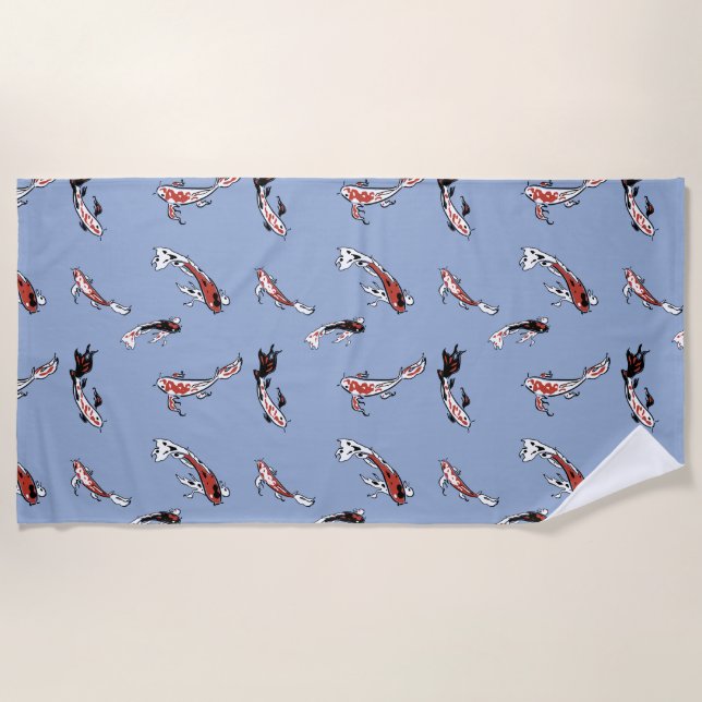 Koi Carp Fish Muster Strandtuch (Vorderseite)