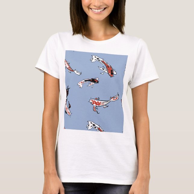 Koi Carp Fish Muster T-Shirt (Vorderseite)