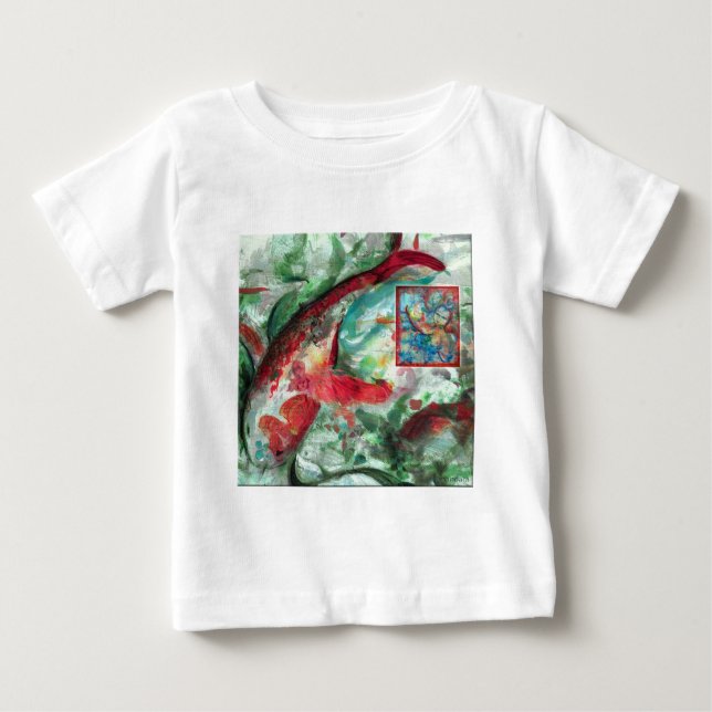 Koi Carp Fish Painting Baby T-shirt (Vorderseite)