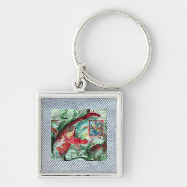 Koi Carp Fish Painting Schlüsselanhänger (Vorne)