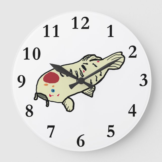 Koi Carp Große Wanduhr (Vorderseite)