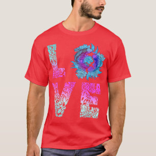 Koi Carp Lotus Leopard Liebe Yin Yang Saku T-Shirt