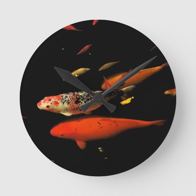 Koi Carp Runde Wanduhr (Vorderseite)