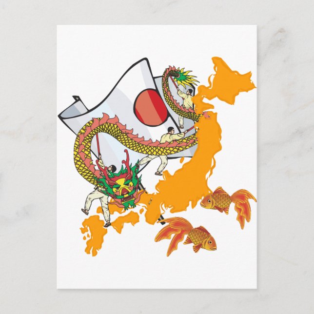 Koi Dragon Postkarte (Vorderseite)