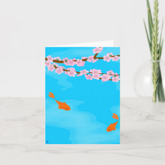 Koi et carte de note de Sakura