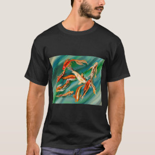 Koi-Fisch auf leuchtend grünem Hintergrund T-Shirt