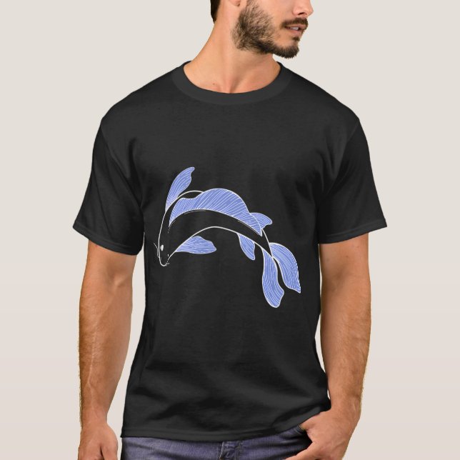 Koi-Fisch - blau T-Shirt (Vorderseite)