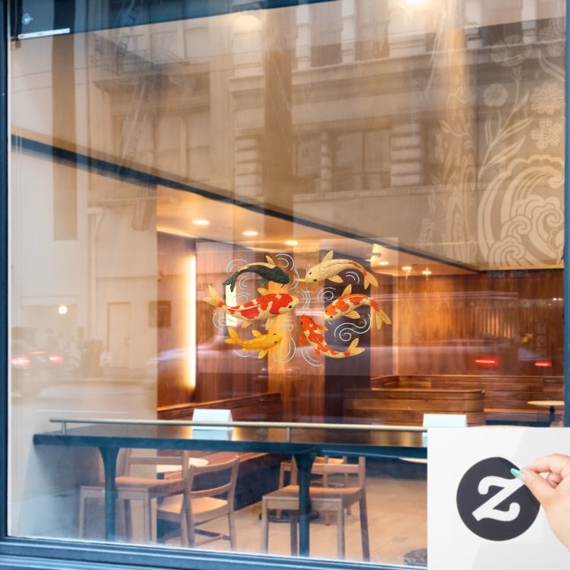 Koi-Fisch Fensteraufkleber (Café-Fenster)