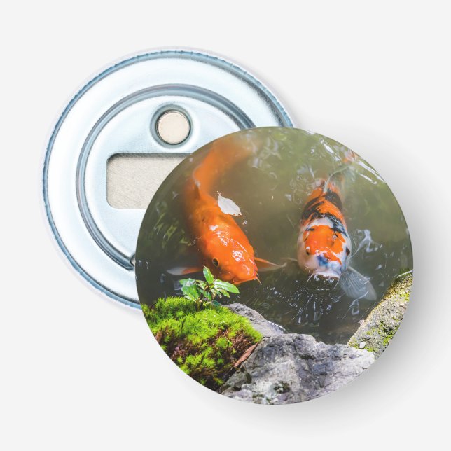Koi-Fisch in einem Teich Flaschenöffner (Vorderseite)