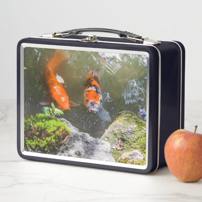 Koi-Fisch in einem Teich Metall Brotdose (Beispiel)
