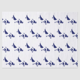Koi-Fisch Karp #1 DIY Farben Blau Seidenpapier