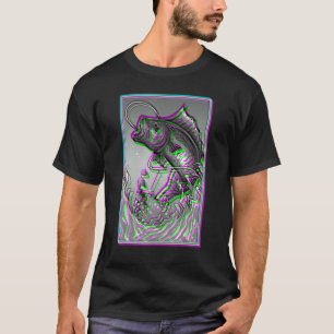Koi-Fisch Karpfen Angeln Japanische Große Welle vo T-Shirt