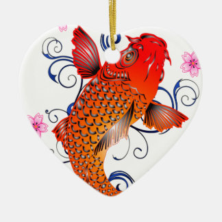 Koi Fisch-Karpfen-Ostblüte Keramikornament