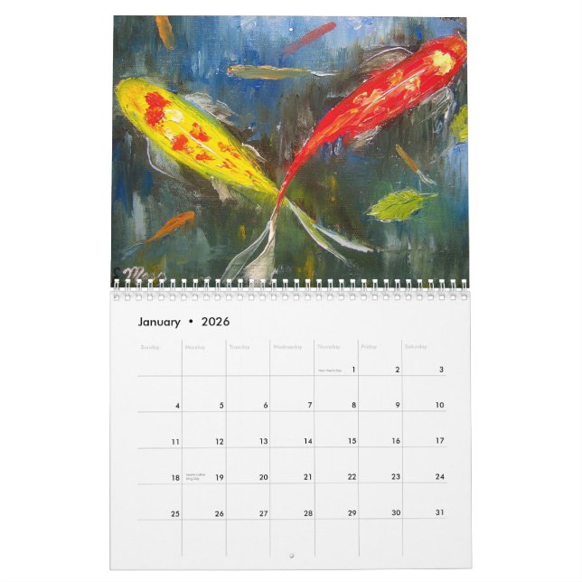 Koi Fisch-Kunst-Kalender Kalender (Jan 2026)