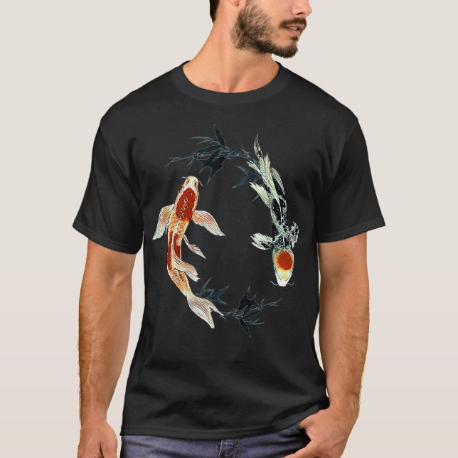 Koi-Fisch mit Bambus-T-Shirts T-Shirt (Vorderseite)