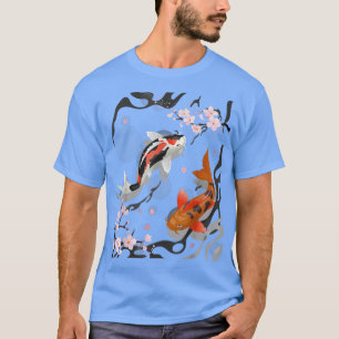 Koi Fisch mit Cherry Blossom Sakura Blume Japanisc T-Shirt