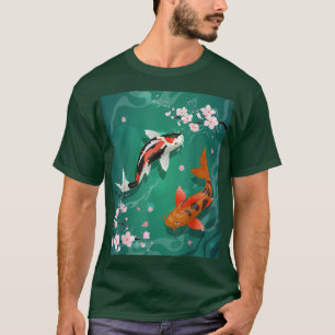 Koi Fisch mit Cherry Blossom Sakura Blume Japanisc T-Shirt