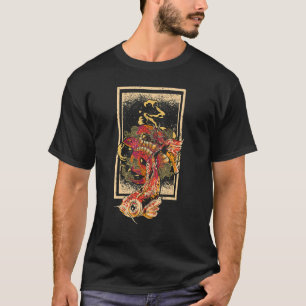 Koi-Fisch mit Drachen und japanischem Koi mit Japa T-Shirt