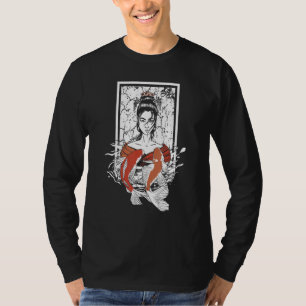 Koi-Fisch mit Geisha und japanischem Koi mit Japan T-Shirt