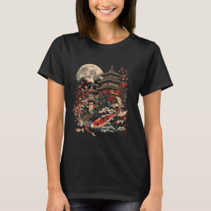 Koi-Fisch-Pagoden-Tempel Japanischer Koi-Karpfen F T-Shirt