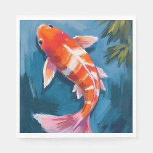 Koi-Fisch schöne Wasserfarbenmalerei Serviette