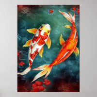 Koi Fisch Schwimmen in einem Teich