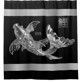 Koi Fisch - Silberglashefisch - Duschvorhang