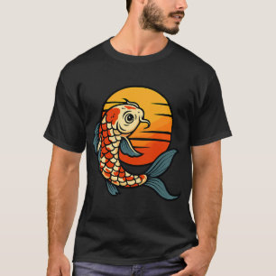 Koi-Fisch-Sonnenuntergang-Bold-T-Shirt-Design T-Shirt