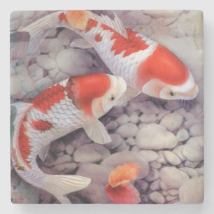 Koi Fisch-Stein-Untersetzer Steinuntersetzer