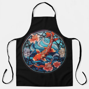 Koi Fisch und Kamelien im asiatischen Stil aus gef Schürze