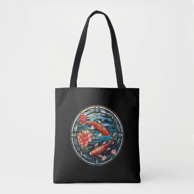 Koi Fisch und Kamelien im asiatischen Stil aus gef Tasche (Vorderseite)