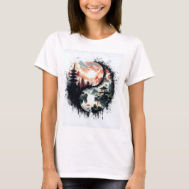 Koi-Fisch und Tempel Yin Yang T-Shirt