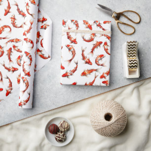 Koi-Fisch-Wasserfarbenmuster Geschenkpapier