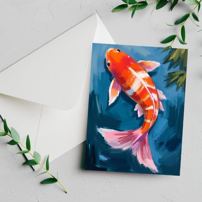 Koi-Fisch Wunderschöne Wasserfarben-Karte (Von Creator hochgeladen)