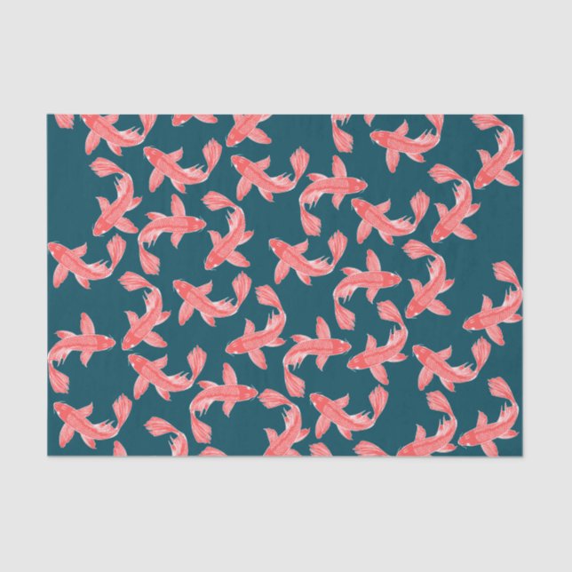 Koi Fisch-Zwirnpapier Seidenpapier (Vorderseite)