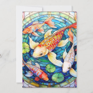 Koi-Fische in Buntglas  Einladung
