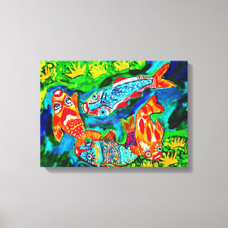 Koi-Fische lieben Leinwanddruck