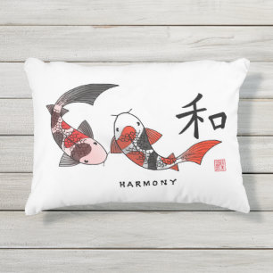 Koi Fische mit Harmonie-Charakter-Kissen Kissen Für Draußen
