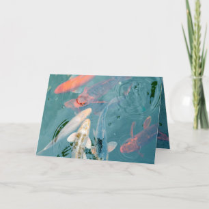 Koi-Fische schwimmen im Teich Dankeskarte