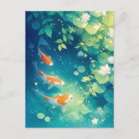 Koi-Fische schwimmen im Wasser des Lotus-Teichgart