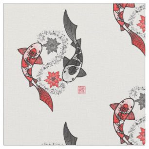Koi Fische Yin Yang Motiv-Stoff Stoff