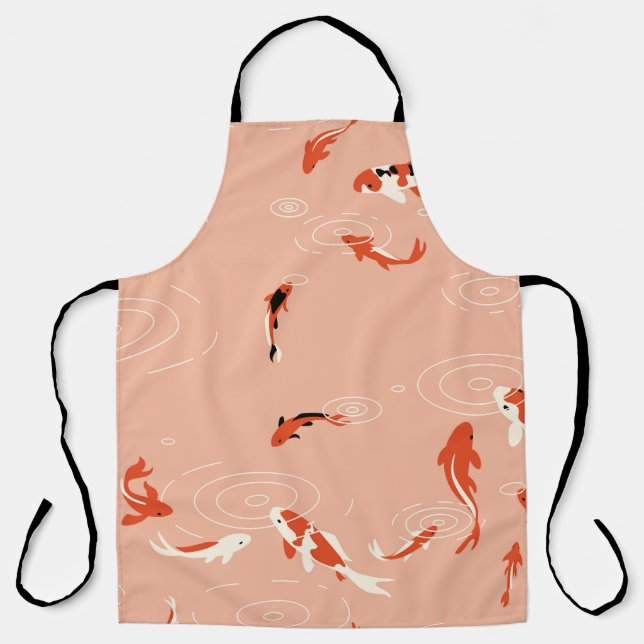 Koi Fischteich, nahtloses Muster. Schürze (Vorderseite)
