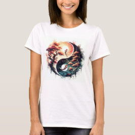 Koi Fish and Cherry Blossom Yin Yang T-Shirt