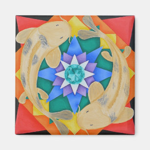 Koi Fish and Lotus Magnet