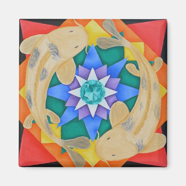 Koi Fish and Lotus Magnet (Vorne)