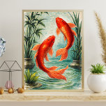 Koi fish art | koi fish illustration | japanese poster<br><div class="desc">koi fish pond illustration, elegant japanese koi artwork, ornamental fish nature drawing, tranquil zen pond scenery art, vibrant red koi fish illustration, peaceful water garden artwork, asian inspired koi pond scene, decorative fish aquatic illustration, serene pond landscape artwork, traditional japanese style fish drawing, nature inspired aquatic art, calming water garden...</div>