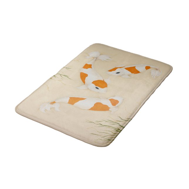 Koi Fish Asian Carp Art Print Badematte (Schrägansicht)