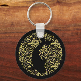 Koi Fish Black and Gold Decorative Schlüsselanhänger