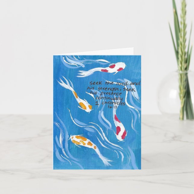 Koi Fish Card mit Bible Verse Dankeskarte (Vorderseite)